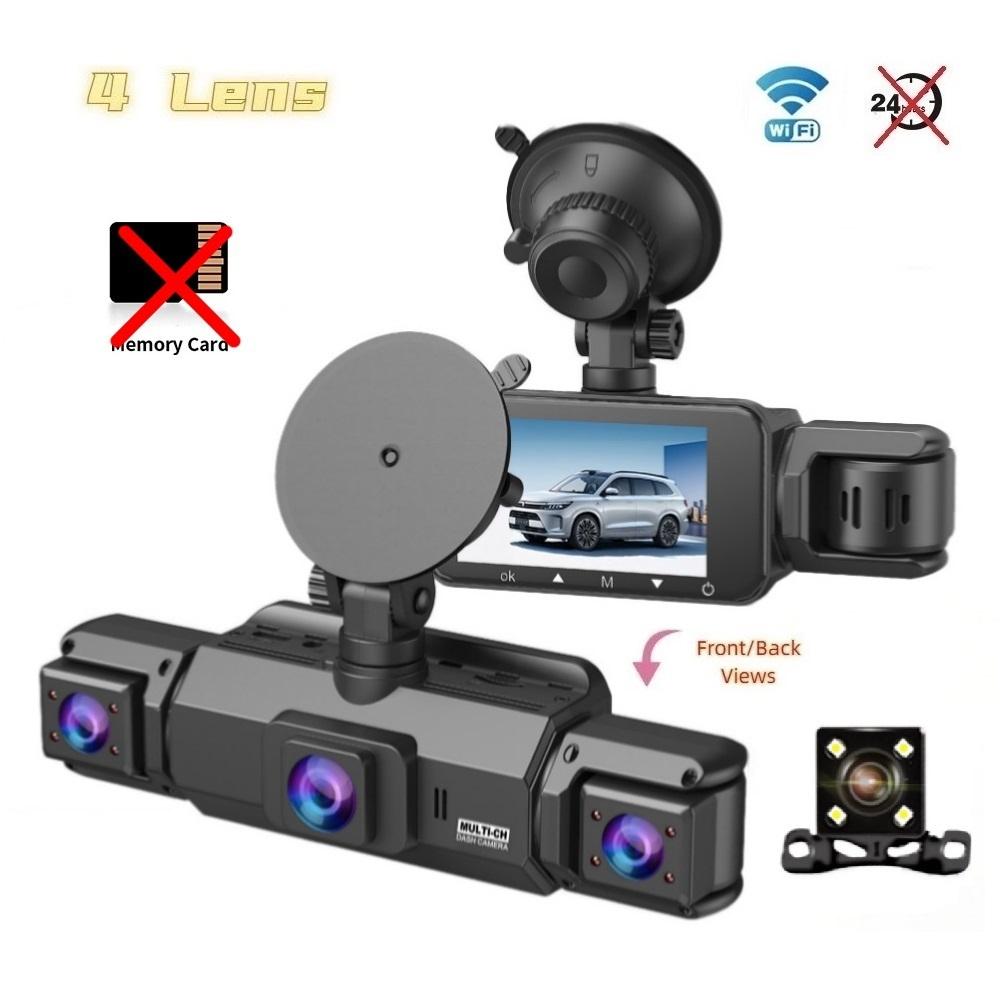 Cámara de salpicadero para coches 4 canales Caja negra WiFi Cámara de conducción FHD 1080P Visión nocturna Grabación en bucle Accesorios para coche