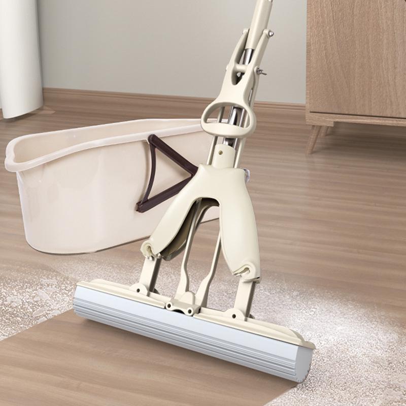 28cm Verdickter Faltbarer Schwammroller-Mopp mit Freihändiger Auspressfunktion