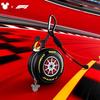 Mickey F1 Racing PU Leather Headphone Case with Keychain Premium Unisex Portable Storage Bag Birthday Gift for AirPods