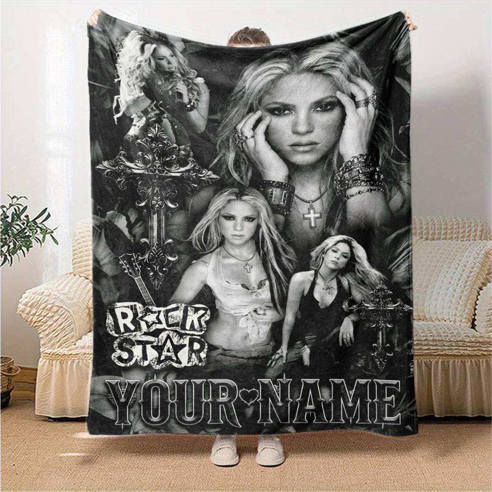 Name Individuell Shakira Druck Flanelldecke Hohe Qualität Warm Bequem Decke für Alle Jahreszeiten Perfekt für Geschenke Heimdekoration