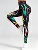 Popular European and American yoga pants 1D digital printing leggings bottoming women's outdoor sports fitness trousers