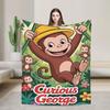 Curious George African Monkey  Blanket Multi-Size Super Soft And Warm  Throw Blankets For Couch Sofa And Bed