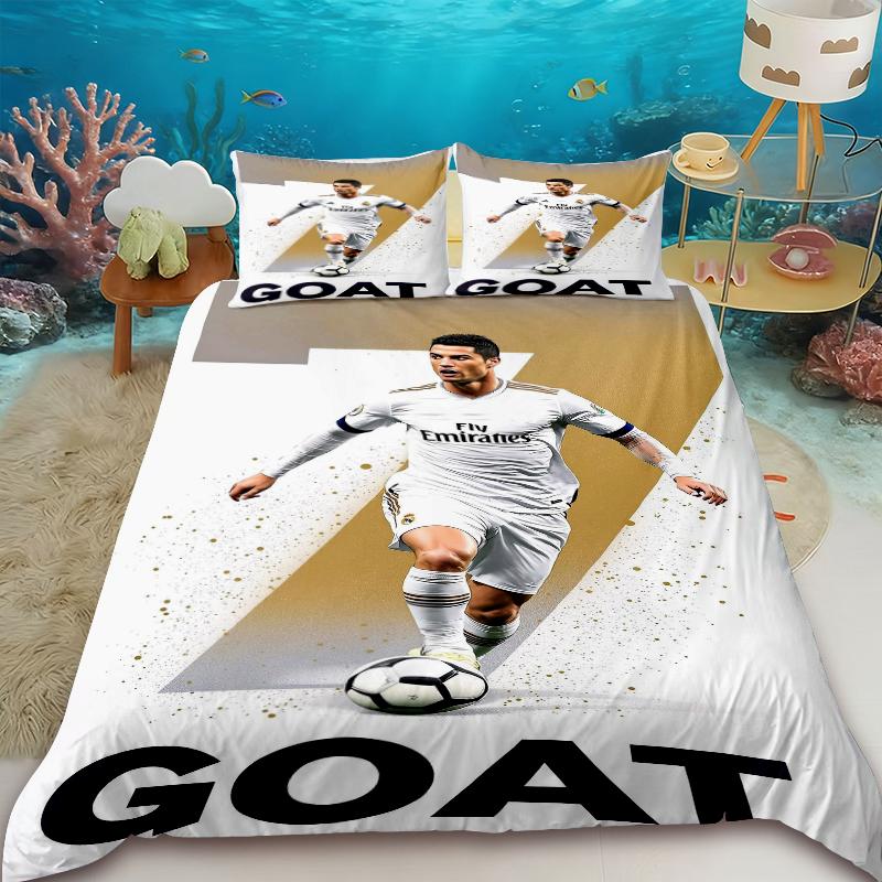 Poszewka na kołdrę Modna Gwiazda Piłki Nożnej R-Ronaldo Nadruk Pościel Poszewka na kołdrę Kołdra Łóżko Młodzież Dzieci Dziewczynka Chłopcy Prezent Urodzinowy