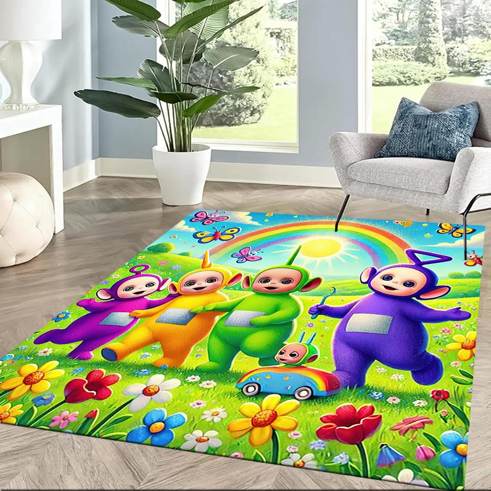 Teletubbies Rainbow Flag Square Rugs Are a Great Choice for Living Rooms, Bedrooms, Home Décor, and As Gifts.