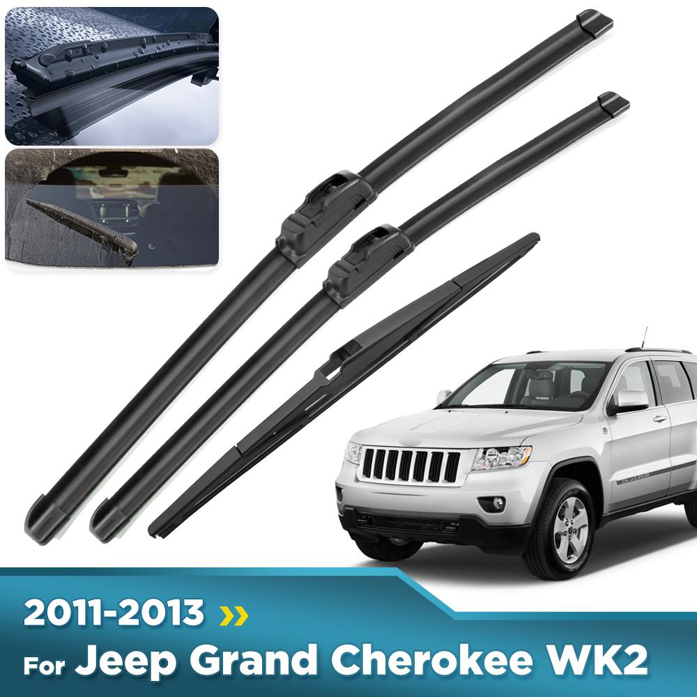For Jeep Grand Cherokee WK2 2011-2013 2012 Wiper Front & Rear Wiper Blades Windshield Windscreen Window Brushes 22"+21"+12