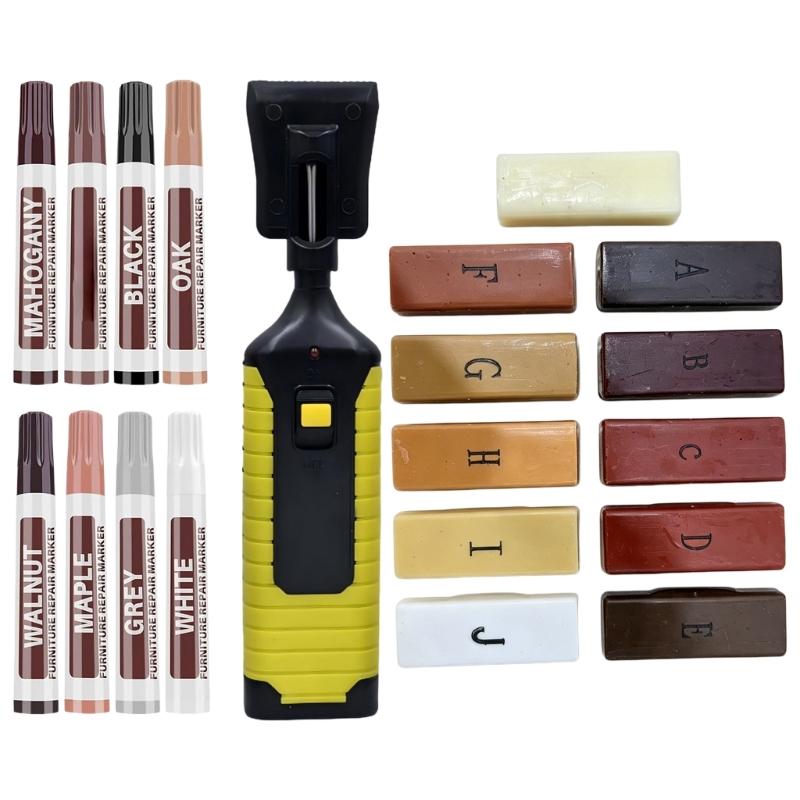 Laminate Board Scratch Pen with ABS Casing, Battery Powered Tool for Light Wear Coverage, Finish Blending, and Indoor Room Repair Use