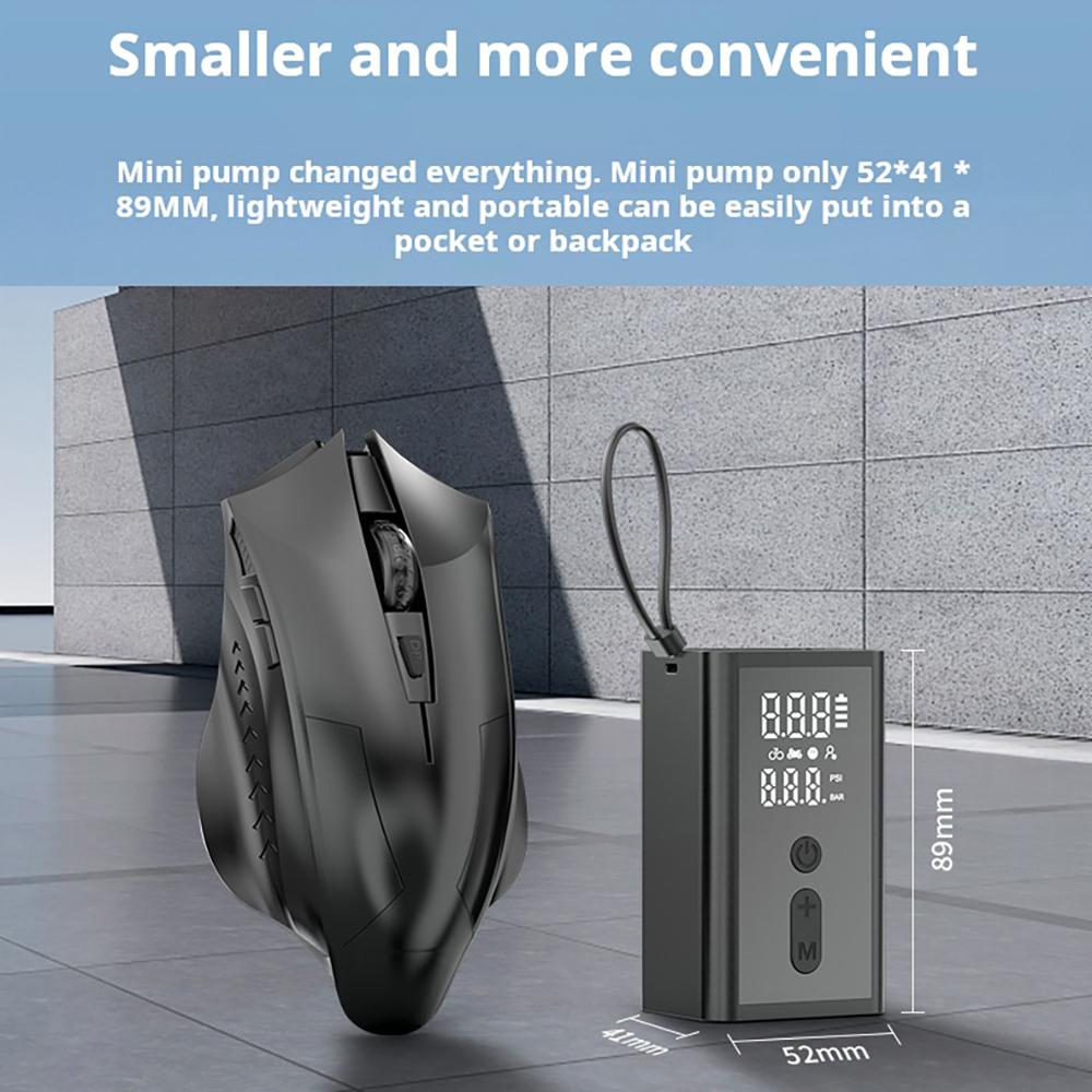 150PSI Portable Pocket Bike Electric Air Pump Inflatable Car Tire Wireless Compressor Mini Fast Rechargeable Tire Inflator Pump