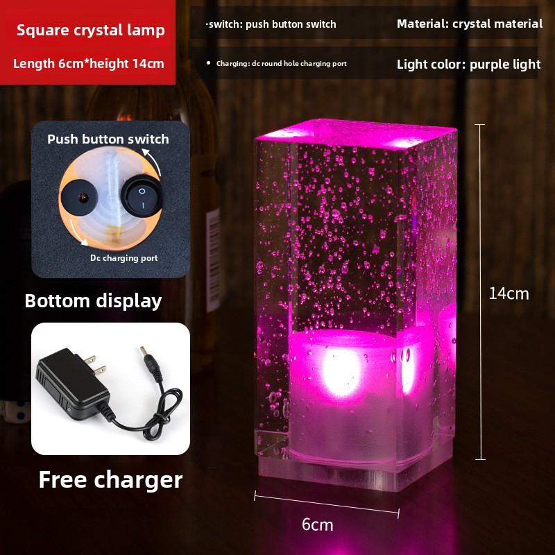 Bar Table Lamp Led Rechargeable Crystal Lamp Creative Personality Restaurant KTV Atmosphere Bedside Lamp Night Light Decorative Table Lamps