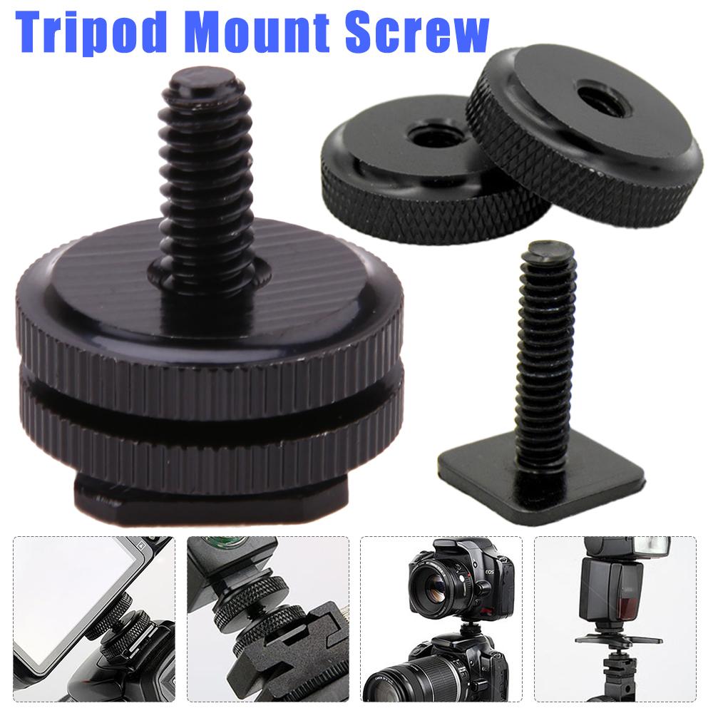 1/4 Inch Tripod Screw To Flash Hot Shoe Adapter Tripod Mount Screw Hot Cold Shoe Connector for Camera Studio Accessory