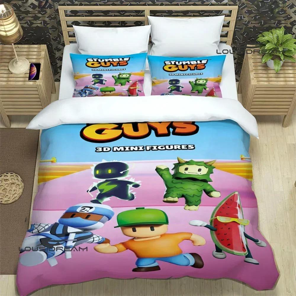3D Game Cartoon Stumble-guys Bedding Sets Exquisite Bed Supplies Set Duvet Cover Comforter Set Bed