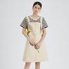 Faux Two-Piece Patchwork Short-Sleeve Casual Dress