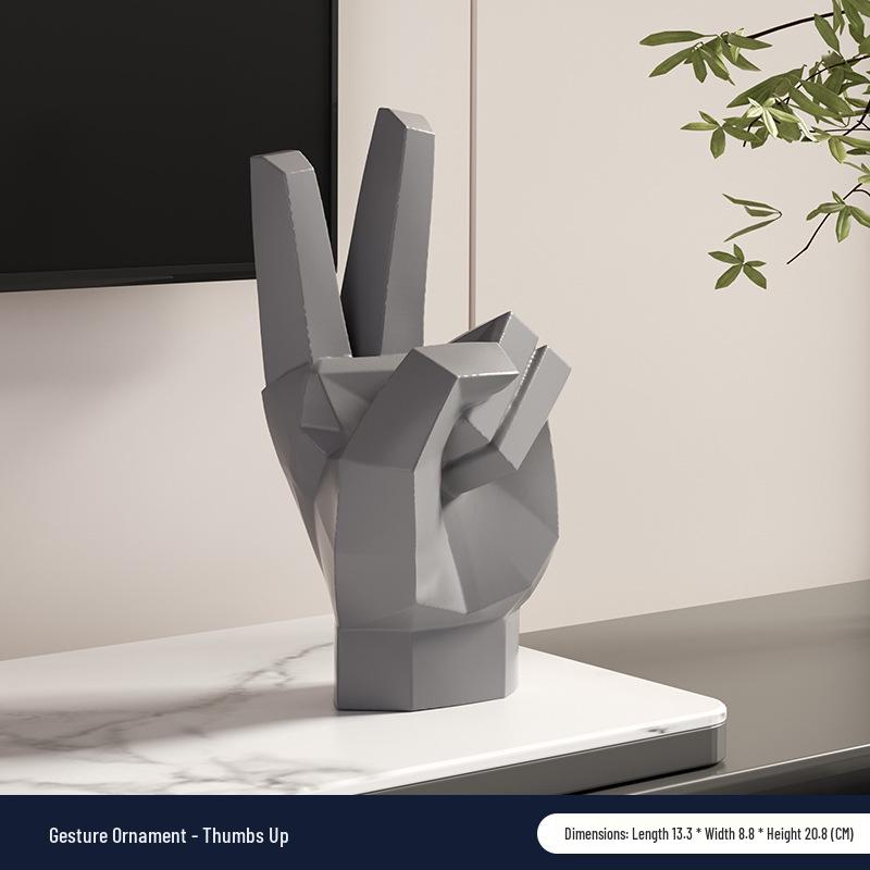 Modern High-End Abstract Hand Gesture Art Ornament for Home, Office, or Wine Cabinet