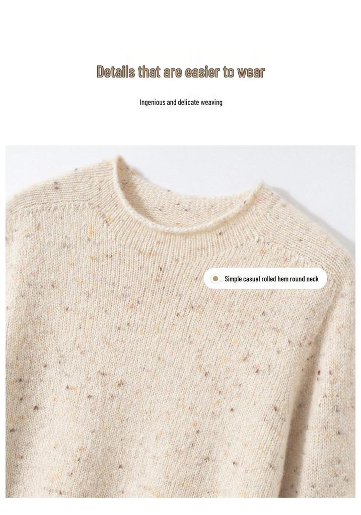 100% Cashmere Women's Round Neck Knit Sweater