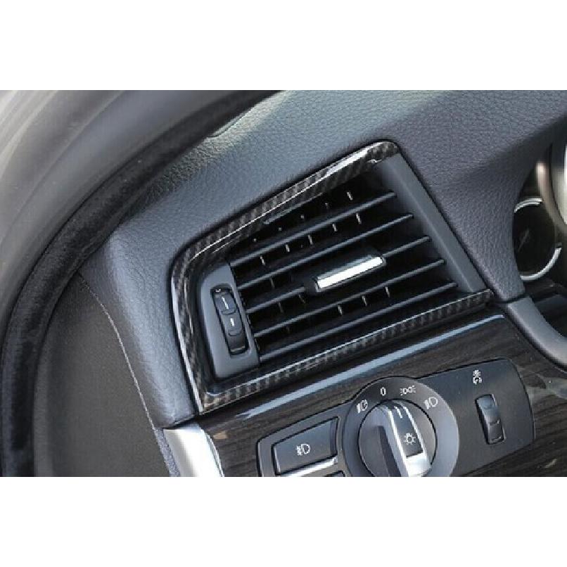 Carbon Fiber Console L&R Air Outlet Vent Cover Trim Fit For BMW 5 Series 2011-17