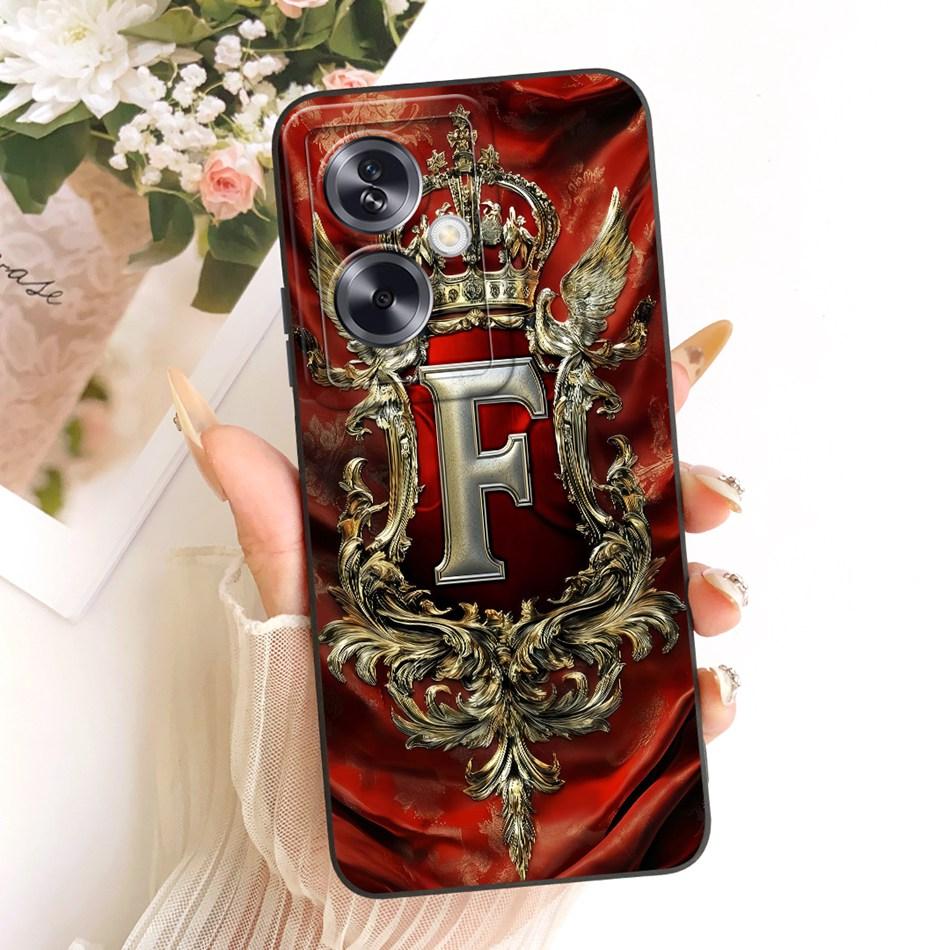 For OPPO A79 5G Feather Crown Initial Letter Phone Case For Oppo A79 CPH2553 CPH2557 Soft Silicone Covers Bumpers