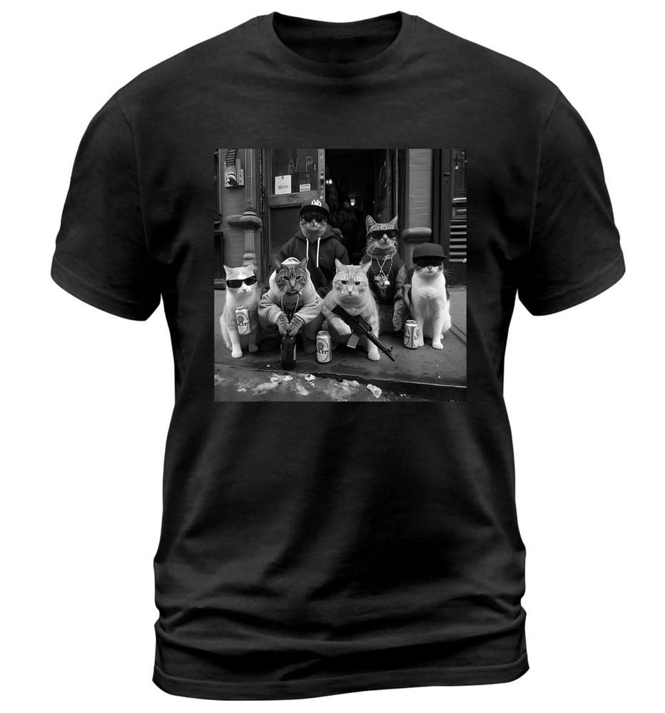 Funny Cat Gang TShirt Crazy Cat Lover Humor Graphic Tee Pick Your Custom Color Unisex T-Shirt XXXXL