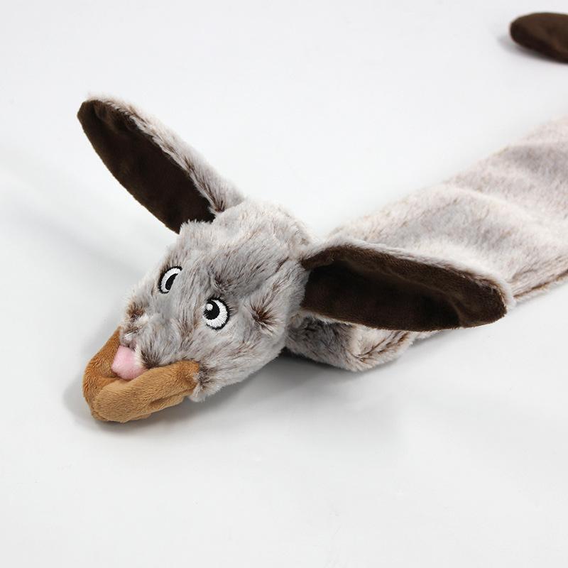 4 Pack Plush No Stuffing Double Squeaker Dog Toys
