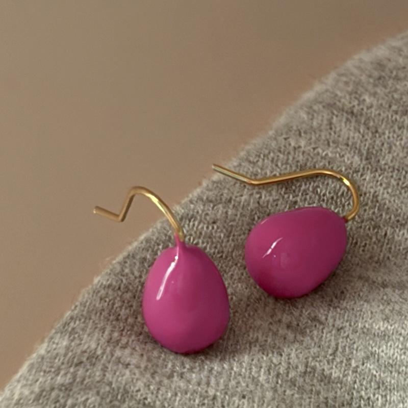 Super fairy pink flower love fringed earrings versatile temperament earrings light luxury earrings women