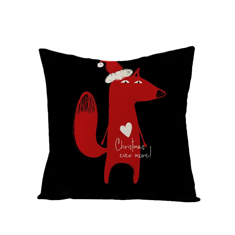 Christmas Polyester Pillow Cover Cartoon Digital Print Cushion Cover New Home Decoration Cushion Cover