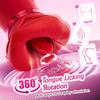 5-in-1 Oral-Style Vibrator: A Rose-colored Sex Toy Featuring 10 Tongue-licking and Sucking Modes, Designed for Anal, Clitoral, and Nipple Stimulation