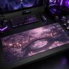 Tapis de souris pour jeu avec impression de scène nocturne de pont de cerisiers japonais Convient aux joueurs et aux utilisateurs de bureau Le grand tapis de table est antidérapant