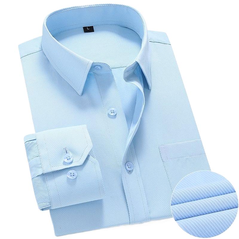 Fashion Shirt Anti Wrinkle Classic Solid Casual Long Sleeve Shirts Men