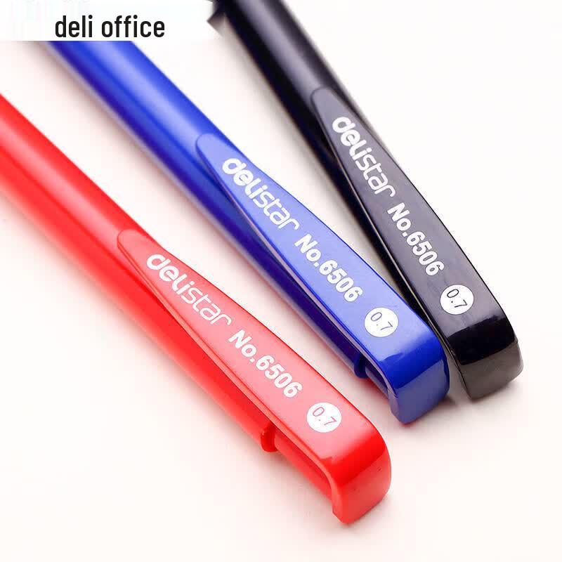 Deli Retractable Ballpoint Pen Set, 0.7mm