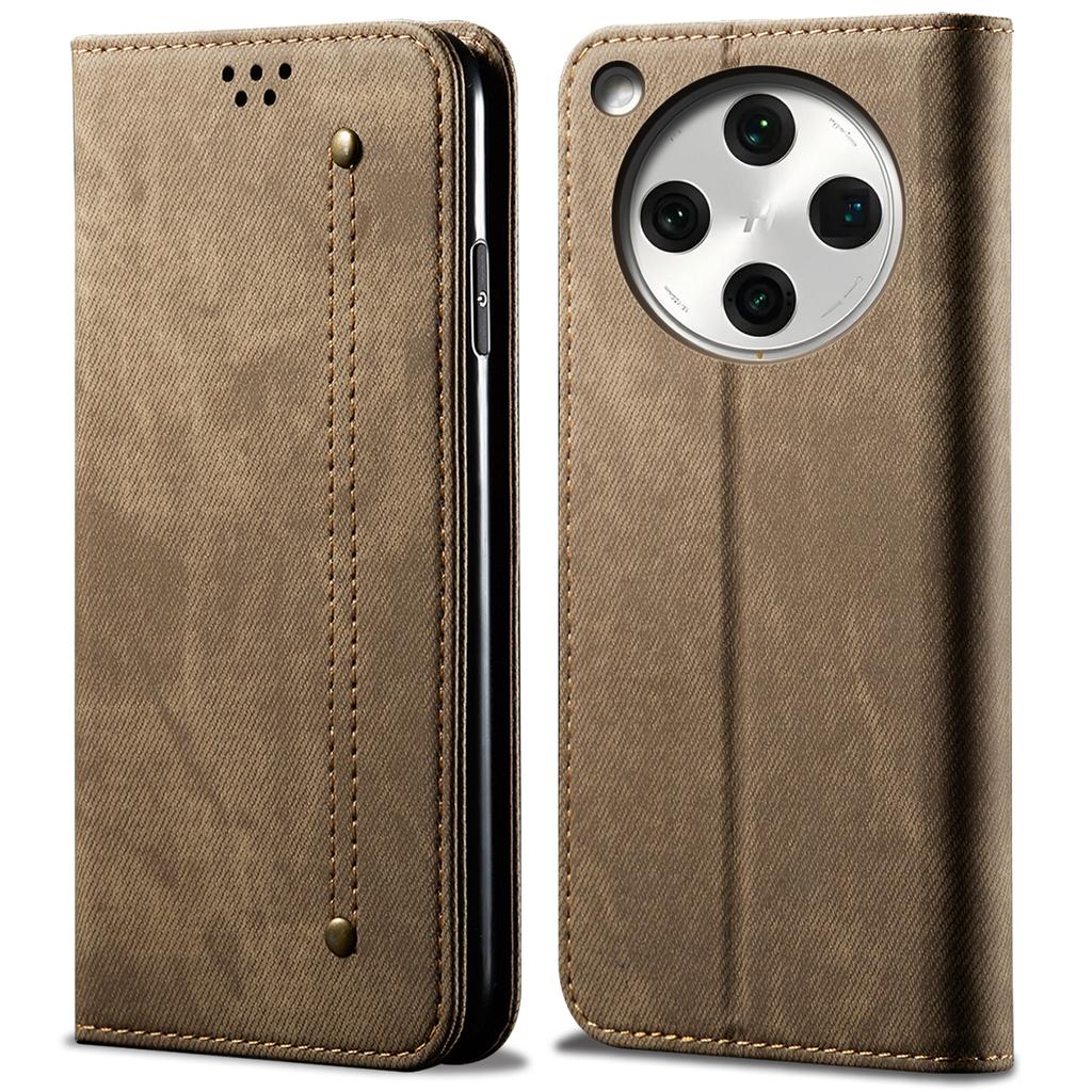 For Oppo Find X8 5G Case Jeans Cloth Texture Anti-Scratch Leather Stand Phone Cover