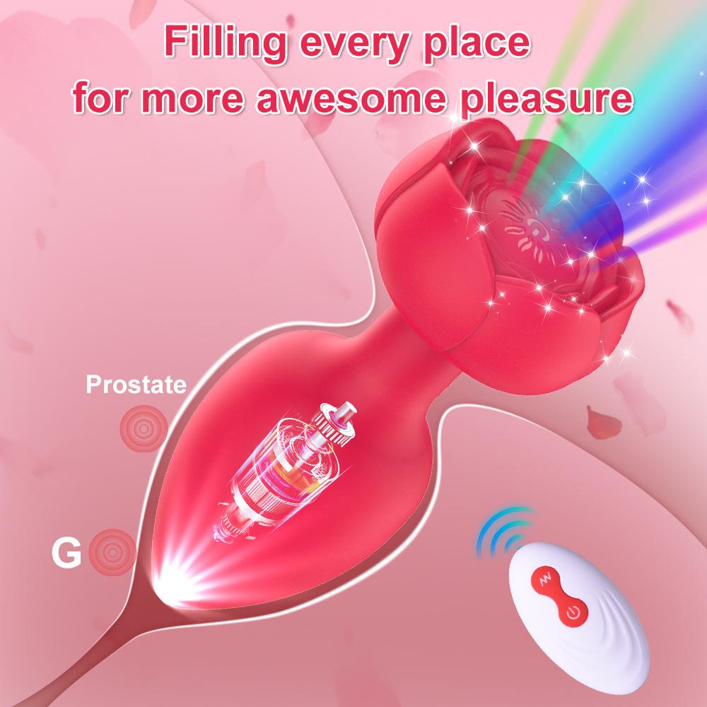 Remote Anal Vibrator Light-emitting Butt Plug Male Prostate Massager Stimulator Female Masturbator Sex Toy for Women for Gay