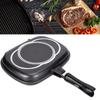 32cm Doppelt?Doppelseitige Bratpfanne Grillwerkzeug Kochgeschirr für Zuhause Outdoor-Küchenzubehör