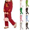 Girls' Printed Hoodie and Sweatpants Set, 2-Piece Casual Outfit for Everyday Wear
