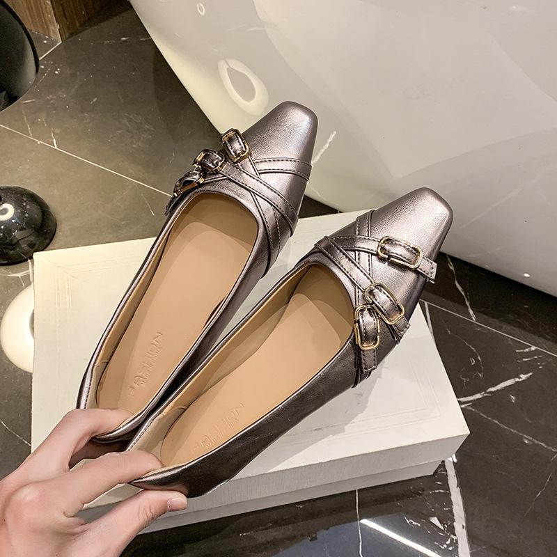 Fashion Designer Women Flats Shoes Mary Jane Spring Autumn Fashion Ballet Square Toe Casual Shoe Outdoor Anti Slip Dress Banquet Elegant