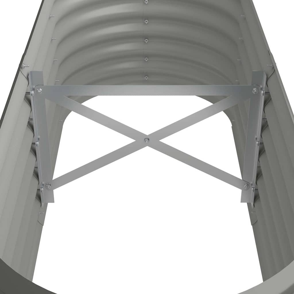 Vidaxl Raised Planter, Powder-Coated Steel 114X40X36 Cm, Grey