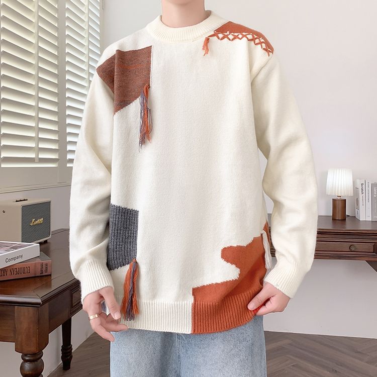 

Горячая Распродажа, Модный Свитер С Круглым Вырезом, Свободный Вязаный Свитер, Мужской Свитер из Ниток 4xl оранжевый