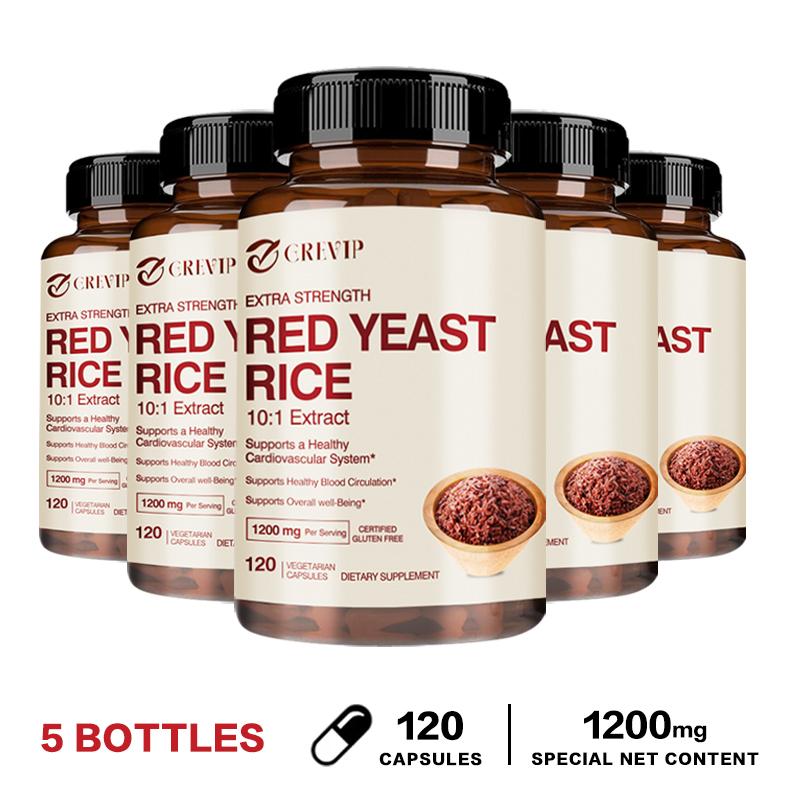 CREVIP High-Concentration Red Yeast Rice Extract Capsules, 10:1 Concentrated, Nourishing and Suitable for Both Men and Women.