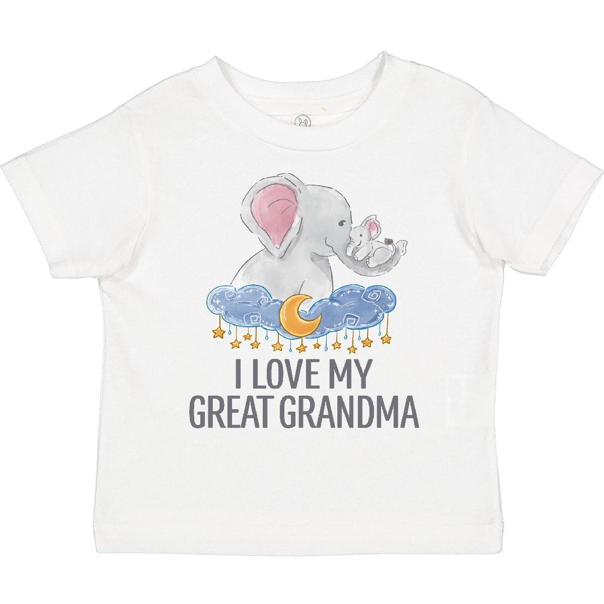 

Inktastic I Love My Great Grandma Cute Elephants In Night Sky Toddler T-Shirt Me 160