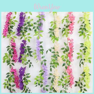 Wisteria Artificial Flowers For Garden Decor With Durable Plastic Vine For Indoor And Outdoor Use