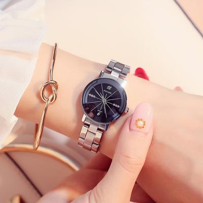 Uhren für Frauen Paar Edelstahl Stahlband Quarzuhr Trend Mode Diamant Damenuhr Damenuhr