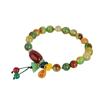 1pc Vibrant Chinese Ethnic Style Lotus Charm Bracelet - Handcrafted Beaded Elastic Jewelry for Girls, Perfect Summer Accessory & Delightful Gift