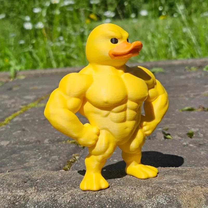 Cartoon Creative Funny Muscle Duck Figurine - Interesting Muscle Duck Table Decoration, Office Living Room Entrance Decoration