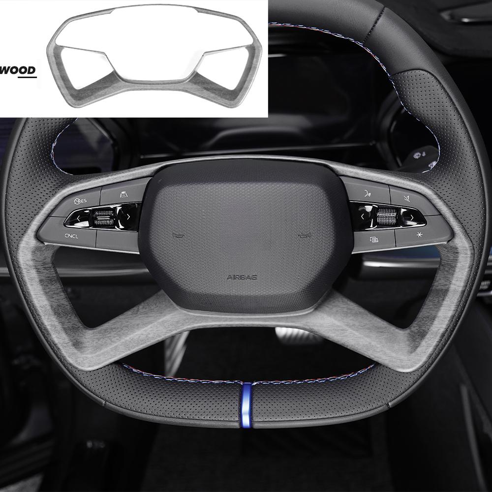 1PCS For Renault Filante 2026 2027 LHD/RHD Car Steering Wheel Button Cover Interior Accessories Carbon/Wood/Black Style ABS