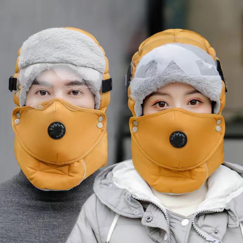 Winter Warme Kopfbedeckung Winddicht Verdickt Gehörschutz Nackenabdeckung Brillenmütze Unisex Thermisch Outdoor Motorrad Kapuzenmütze