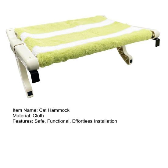 Cat Hammock Bed Adjustable Bedside Hammock Purr Loft Cats No Drilling Window Perch Cat Bed with Removable Washable Cover for Indoor Cats
