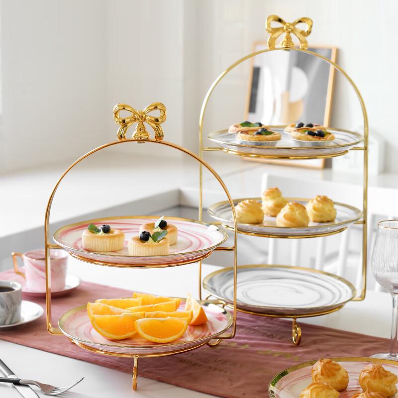 Two-Tier Ceramic Dessert Cake Stand