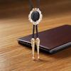 Handmade Vintage Bolo Tie Western Cowboy Leather Rope Wedding Necktie with Metal Flower Crown Stone Jewelry Necklace