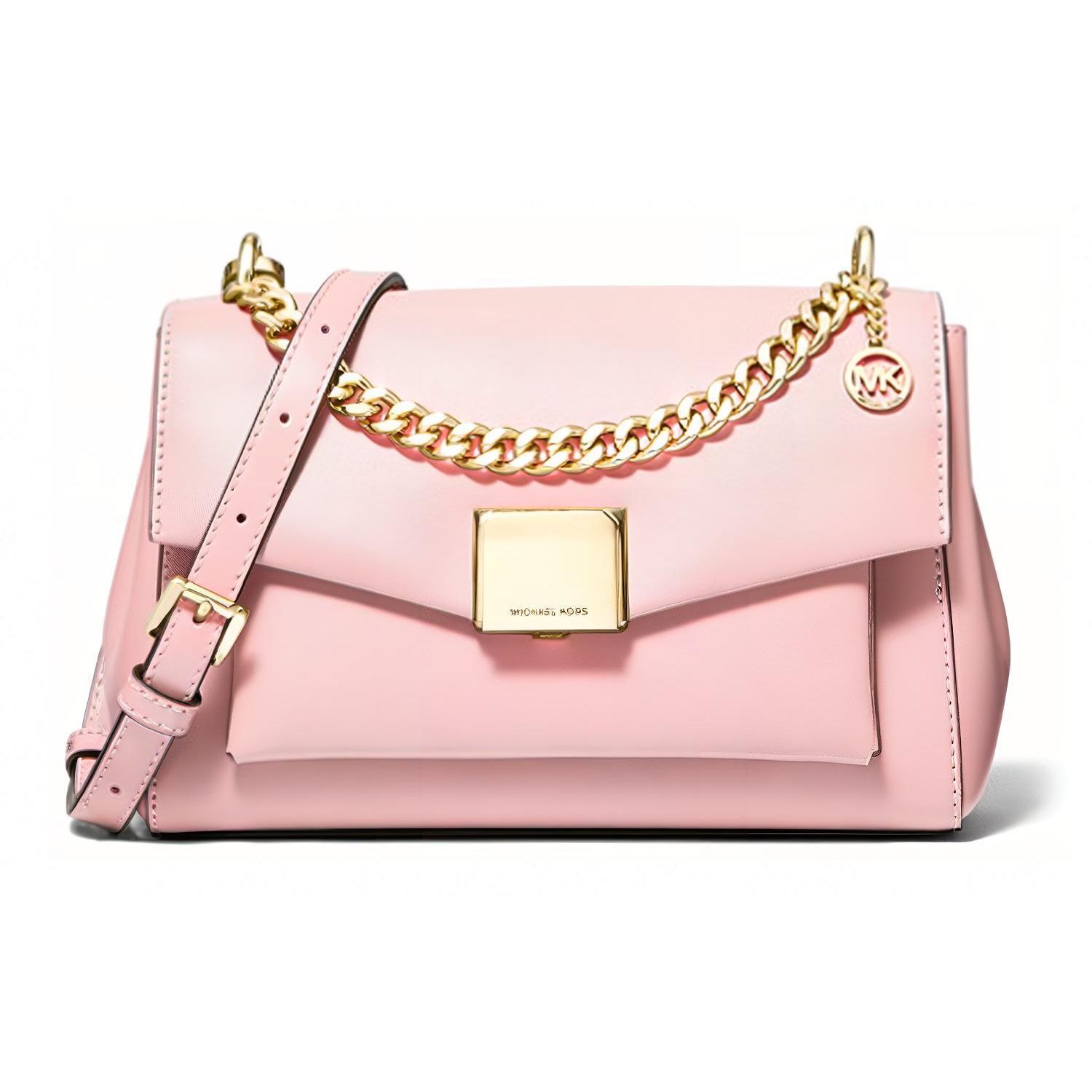 

Michael Kors Mk Lita Gold Buckle Chain Flap Leather Tote Shoulder Crossbody Bag Medium Ballet Pink Women bags 35T0GXPL2O-648 Basic Set (Bag+Dust Bag)
