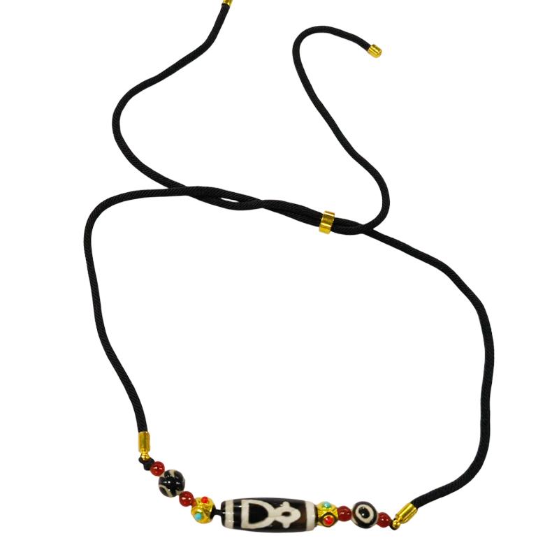 Amulet Feng Shui Dziewięciooczny Agat Tybetański Koraliki Tybetańskie Naszyjnik Wisiorek z Agatu Biżuteria Prezent