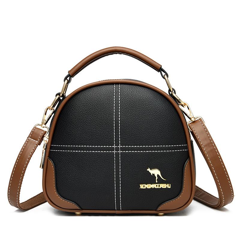 

Женская сумка Вышивка Crossbody Одно плечо Женская сумка Универсальный Commuter Мягкая кожа Портативная маленькая круглая сумка