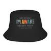 Unisex Women Kawaii Bucket Hat Just Because Im Awake Funny Quote  Accessories Bob Hat For Picnic Headwear Lightweight