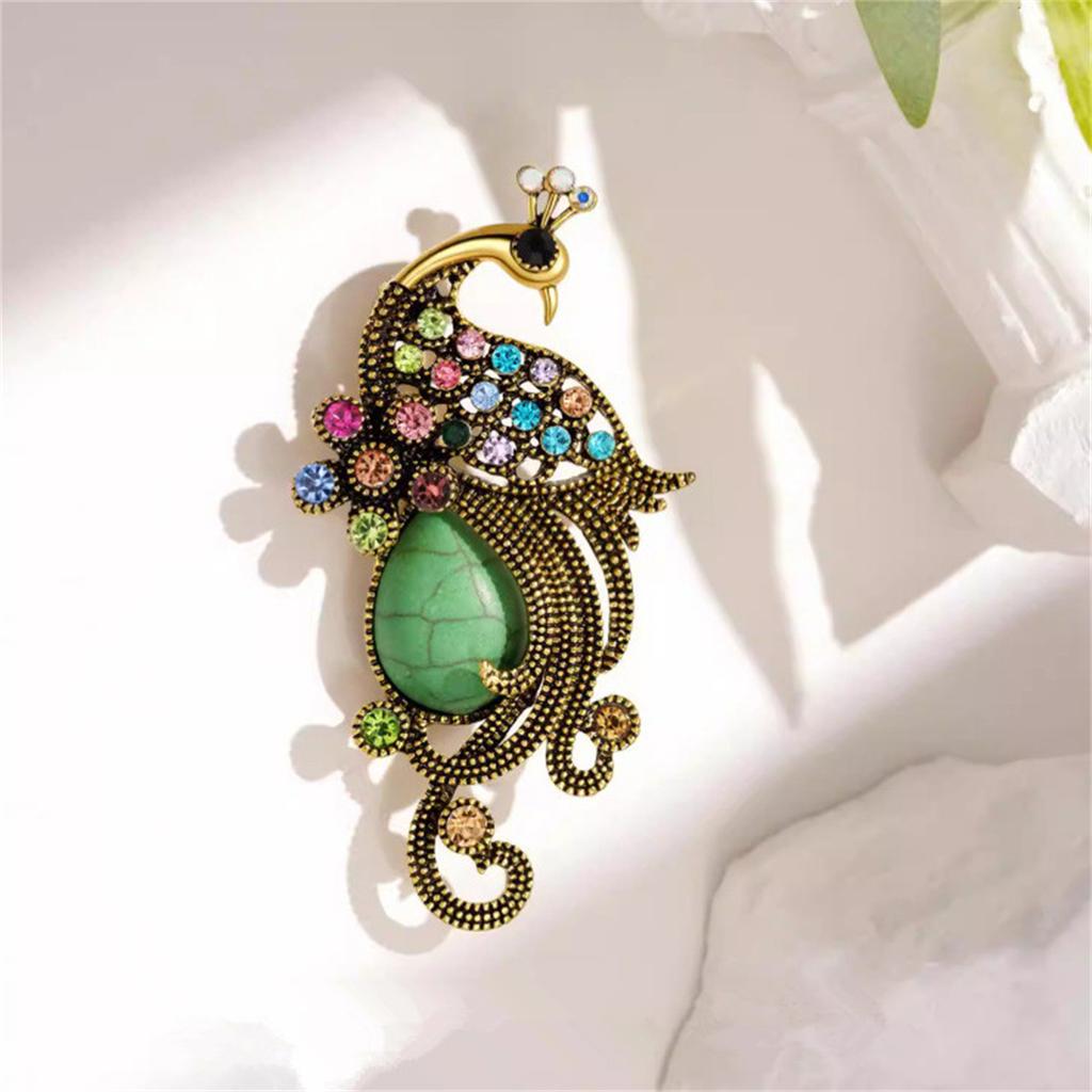 Retro Elegant Peacock Brooch Color Creative Pin Gorgeous Luxury Jewelry Accessories Party Birthday Festival Gift Souvenir
